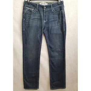 NWT Ariat REAL Denim Mid Rise Stretch Straight Blue Jeans Women's Size 31R